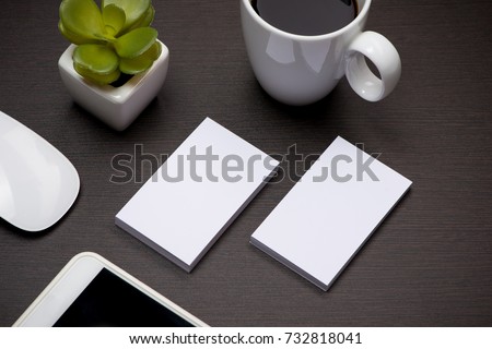 Corporate stationery branding mock-up with Business card blank