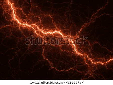 Hot orange lightning design, electrical power element