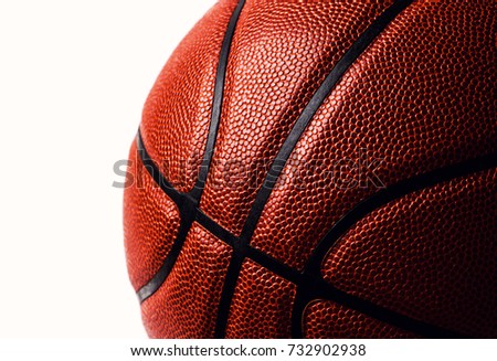 basketball on white background.