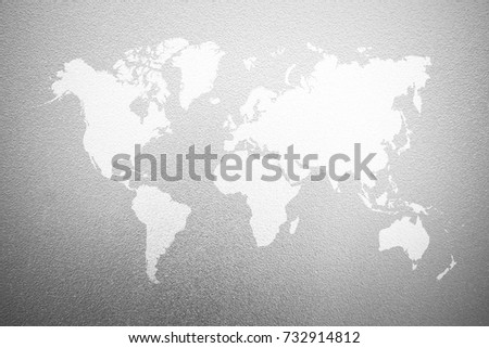 Frosted glass texture background natural color , process in white color with world map