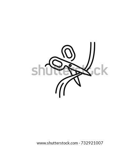 scissors cutting ribbon icon