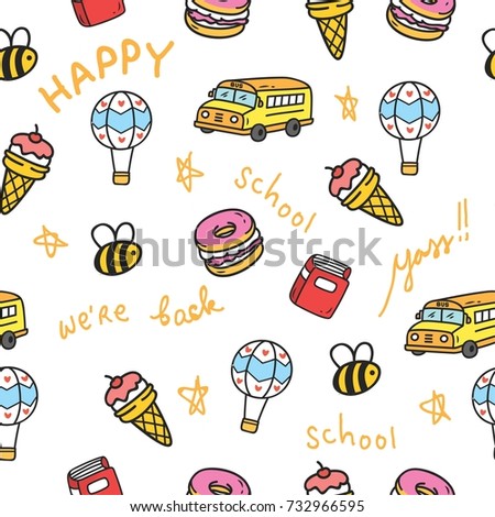 Super cute doodle seamless background