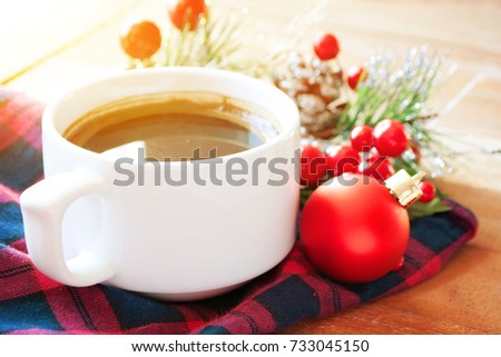 Hot coffee in winter