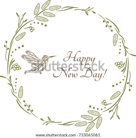 Happy New day. Vintage design for greeting card. Vector
