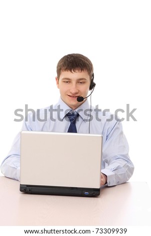 A male customer service consultant working