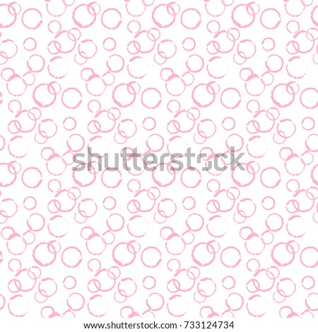 Vector seamless pattern. Geometric ornament. Cute round spot background. Traces of the brush. Abstract design. Ideal for banners, wrapping paper, textile, fabric, scrapbooking, print, wallpaper.
