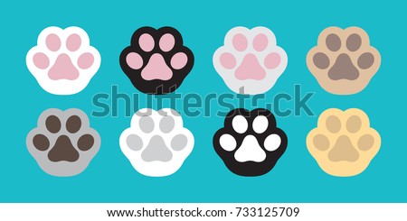 Cat Paw Dog Paw vector icon illustration
