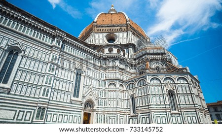 Duomo di Firenze, the main church of Florence, Italy under the blue sky in summer