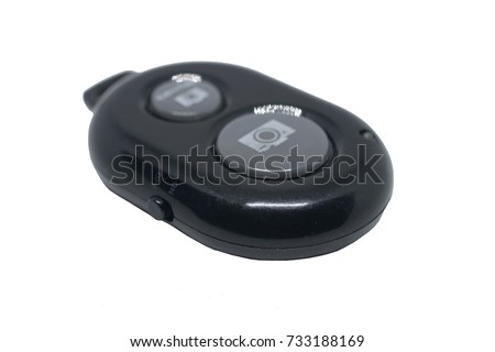 Remote control camera shutter for smartphones isolated on white background.