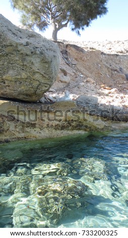 Photo of turquoise clear water seascape in island of Koufonisi, Cyclades, Greece