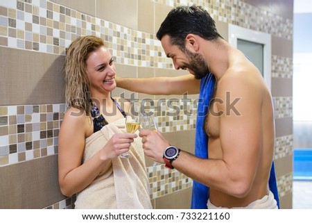 Young couple enjoy and relax in spa center