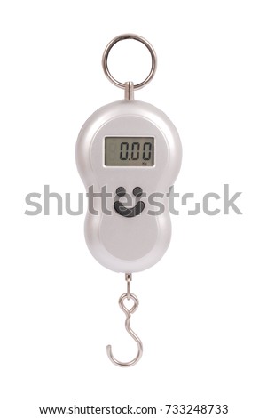 Small portable electronic scale isolated on a white background