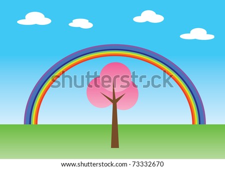 Rainbow over the Pink tree
