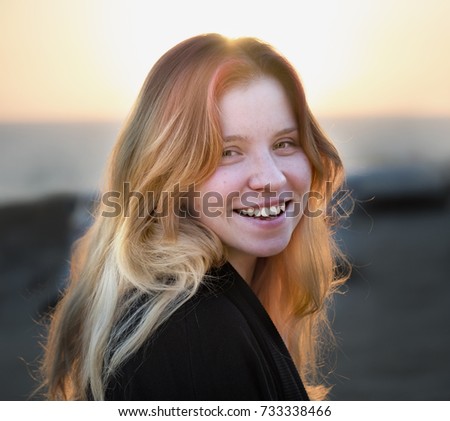 Redhead Portrait at the Sea