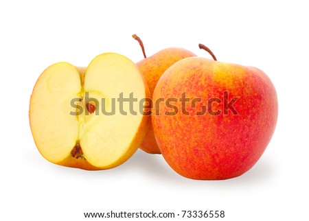 Isolated picture of red apples on a white background