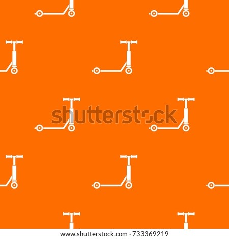 Scooter pattern repeat seamless in orange color for any design. Vector geometric illustration
