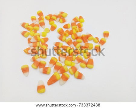 candy corn on white background