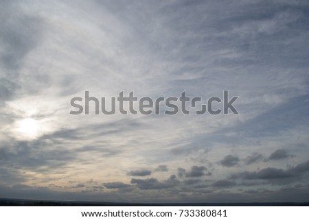 Photo of blue sky and gray clouds in evening