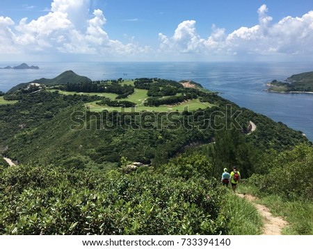 Beautiful landscape of Clear Water Bay hiking trail and country club in Hong Kong