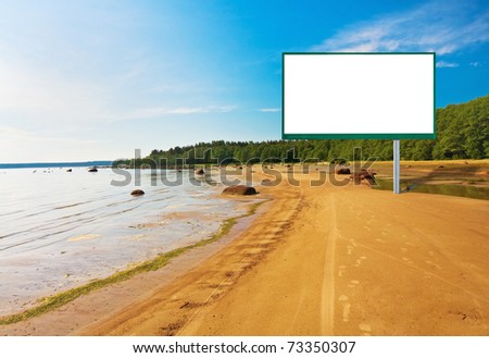 billboard planted on the sea