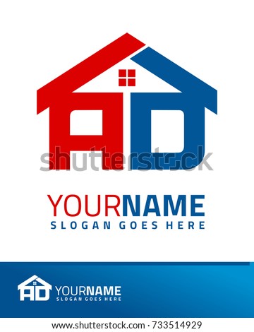Initial A & D real estate logo template vector