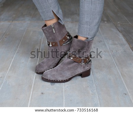 Women boots on legs