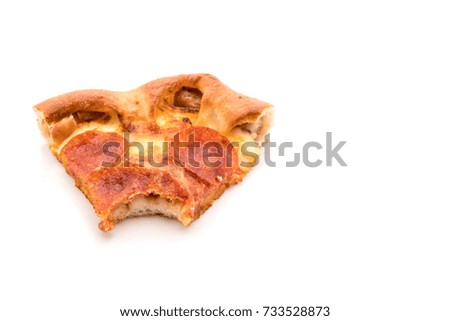 Homemade Pepperoni Pizza on white background - Unhealthy and Junk food