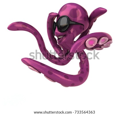 Fun octopus- 3D Illustration