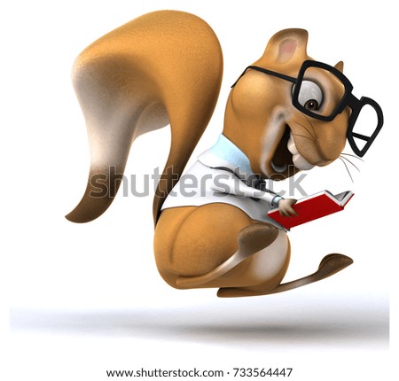 Fun squirrel- 3D Illustration