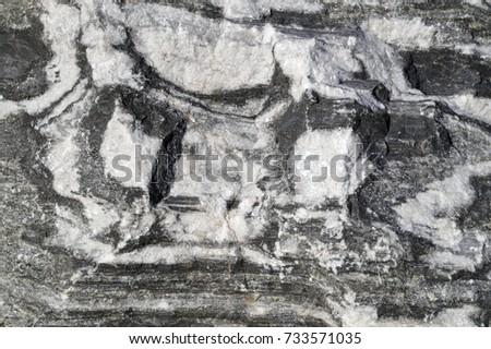Abstract pattern on grainy marble. Natural marble background, Karelia, marble canyon, Ruskeala