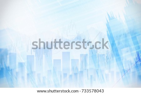Abstract financial chart with graph in Double exposure style on white color background Royalty-Free Stock Photo #733578043