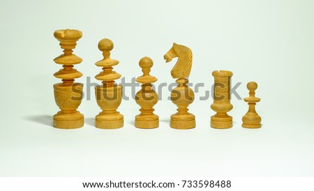 International Chess Wood On White Background