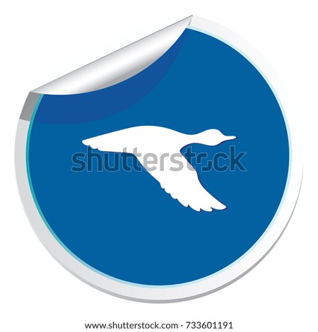 Vector silhouette flying duck. Vector illustration