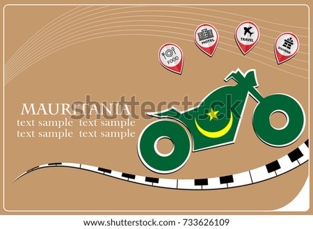 motorcycle logo made from the flag of Mauritania