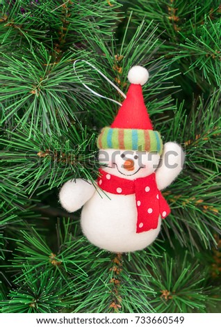 snowman on Christmas tree decoration