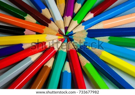 colorful crayons folded to the center