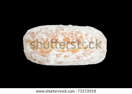 Delicious Powdered Sugar Donut with Black Background