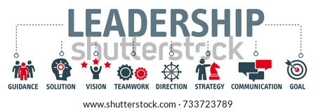 Leadership concept vector illustration with icons Royalty-Free Stock Photo #733723789
