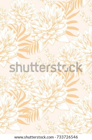 Vintage tropic floral pattern Vector illustration decor