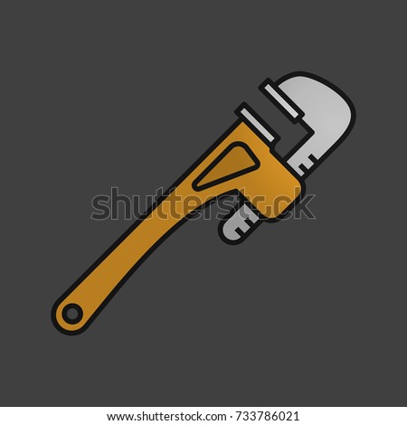 Monkey wrench color icon. Spanner. Isolated raster illustration