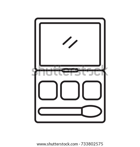 Makeup kit linear icon. Thin line illustration. Eyeshadows. Contour symbol. Raster isolated outline drawing