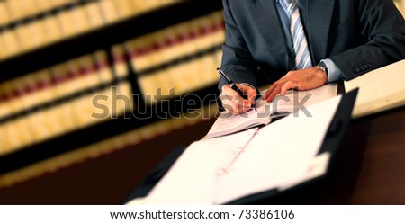 Businessman writing