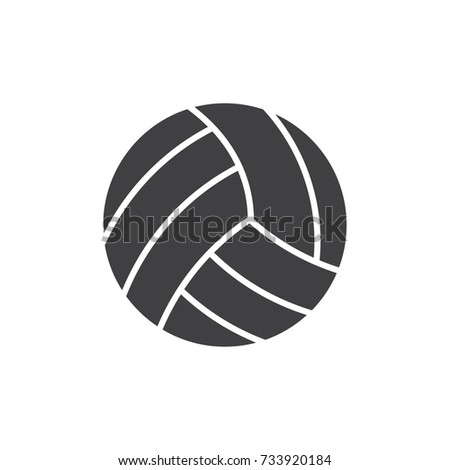 Volleyball solid, filled black icon.