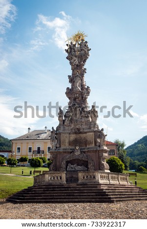 The baroque Holy Trinity plague column, Kremnica, Slovakia