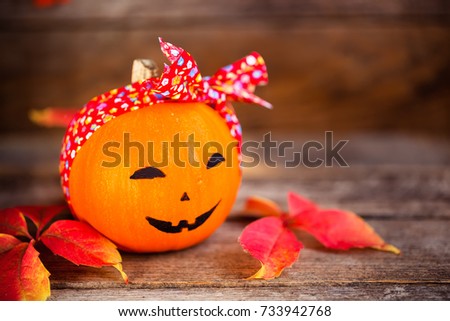 Close-up of a smiling halloween pumpkin
