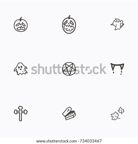 Set of halloween icons vector