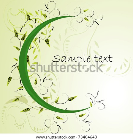 Stock Photo: Abstract green floral background.