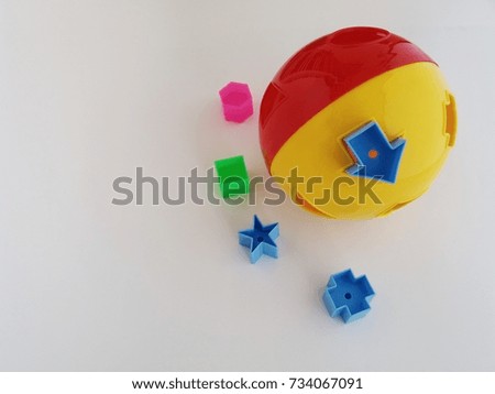 upclose object of puzzle ball with white background