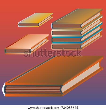 Stack of colored books with empty covers.