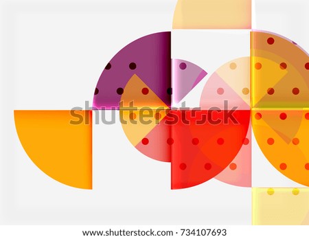 Circle elements on black background, vector geometric template design